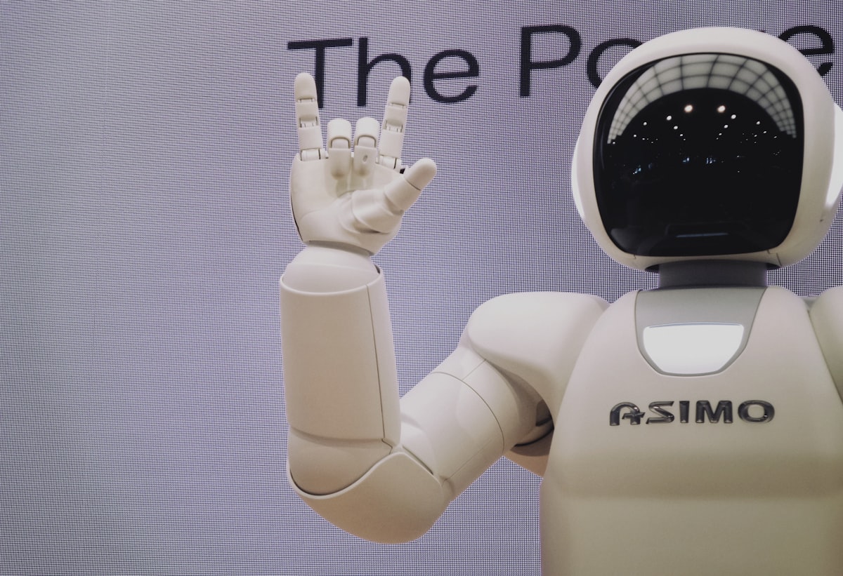 Business professional interacting with a custom AI assistant interface on a modern display